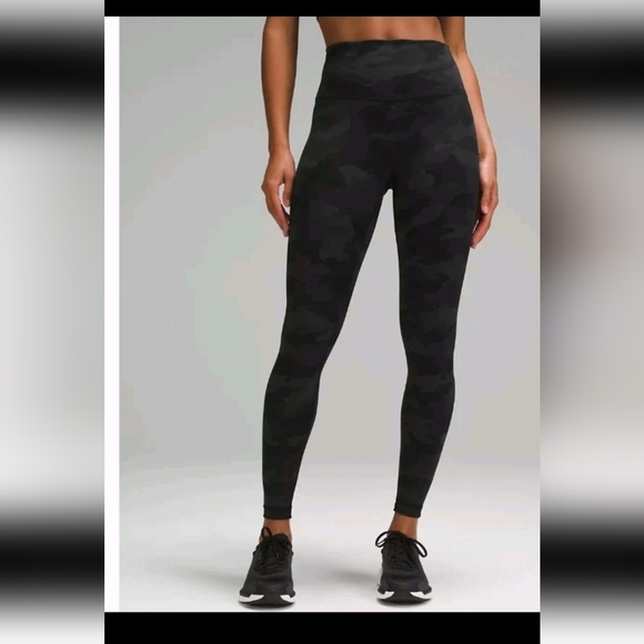 Lululemon Womens Wunder Train High-Rise Tight 28" In Black And Gray Camo 6 - Picture 1 of 10